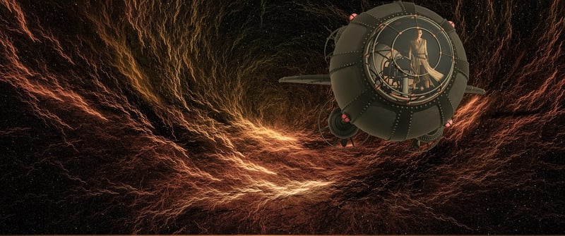 Illustration of a wormhole for time travel